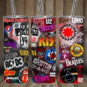 80s rock music tumbler